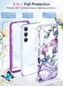 LeYi Dual Layer Exquisite Cute Flower Floral Pattern Full Body Protective Rugged Shockproof Case for Samsung Galaxy