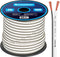 InstallGear 14 Gauge AWG Speaker Wire Cable, 100ft - White, Ideal for Outdoor and Automotive Use