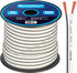 InstallGear 14 Gauge AWG Speaker Wire Cable, 100ft - White, Ideal for Outdoor and Automotive Use