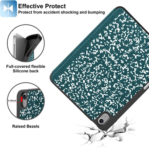 Supveco Case for iPad 10th Generation 10.9 Inch 2022 with Pencil Holder, Auto Wake/Sleep, Teal Folio Stand Case