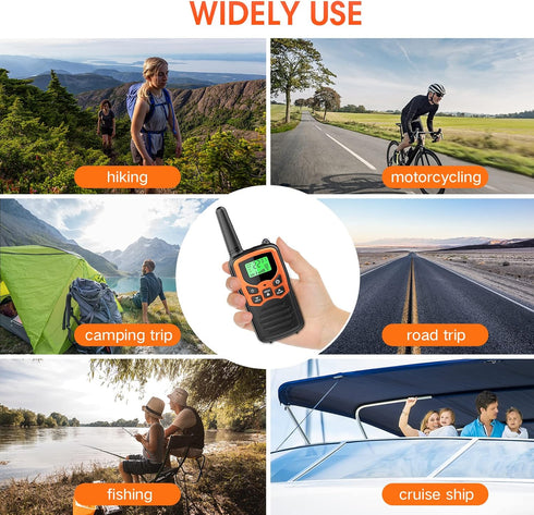 MOICO Long Range Walkie Talkies for Adults, 22 FRS Channels, Family Walkie Talkie with LED Flashlight, LCD Display,