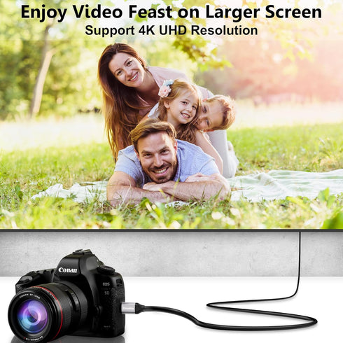 HDMI to Mini HDMI Cable 4 FT, High Speed Bi-Directional 2.0 Cord, 4K@60Hz, Compatible with Camera, Tablet, Projector