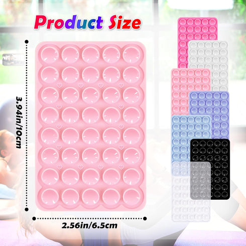 sicitu (2pcs-Transparent) Silicone Sticky Phone Grip, Adhesive Suction Cup Phone Case Mount, Phone Grip with Strong
