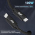 USB C to USB C Cable (2 Pack, 100W, 6FT), Nylon Braided 3.2 Gen 2 Fast Charging Cable - Black