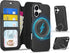 TUCCH Detachable Wallet Case for iPhone 17 (6.3"), Wireless Charging, Adjustable 360 Rotation