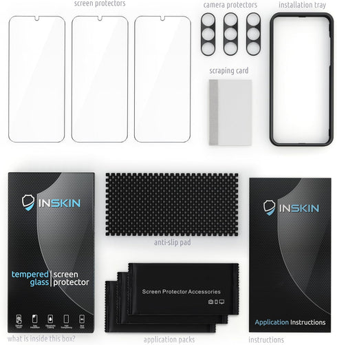 Inskin Ultimate 3+3 Tempered Glass Screen Protector Set for Samsung Galaxy S23 Plus 5G (6.6", 2023) - Ultra HD, Case