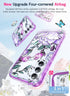 LeYi Dual Layer Exquisite Cute Flower Floral Pattern Full Body Protective Rugged Shockproof Case for Samsung Galaxy