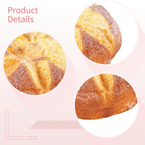 Calolin 5.7 5.1 3.1 Inches Artificial Loaf Bread, x x Fake Bread Loaf, Simulation Food PU Fake Loaves for Shop Display
