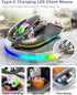 Wireless Bluetooth Transparent Mouse, 2.4GHz with USB & Type-C Two Receiver Compatible with Mac/ipad, 2400 DPI, Portable Laptop Silent Rechargeable Mice with RGB Lights