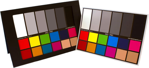 DKC-Pro 5" x 7" Set of 2 White Balance and Color Calibration Charts with Frame Stand and User Guide