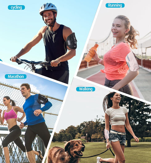HiRui Universal Sports Armband, Comfortable Running Armband and Wristband Holder for iPhone 15/14/Plus/Pro/13 Samsung