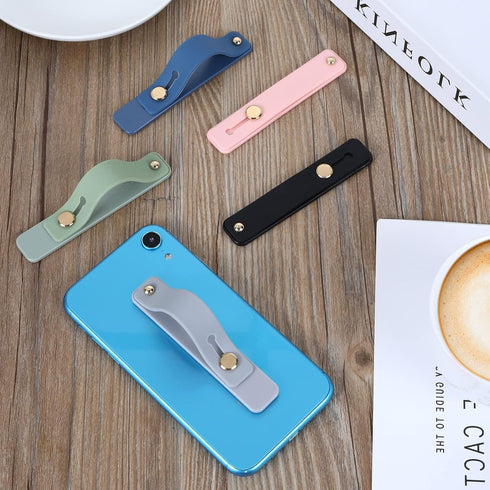 Cobee Phone Loop Finger Holder, 5pcs Silicone Phone Grip Straps for Most Smartphones (Black, Blue, Pink, Green, Grey)