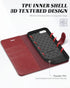 TUCCH Wallet Case for iPhone SE 2022/SE 2020/8/7, Dark Red PU Leather Folio Stand with Card Slot, Magnetic Closure [TPU