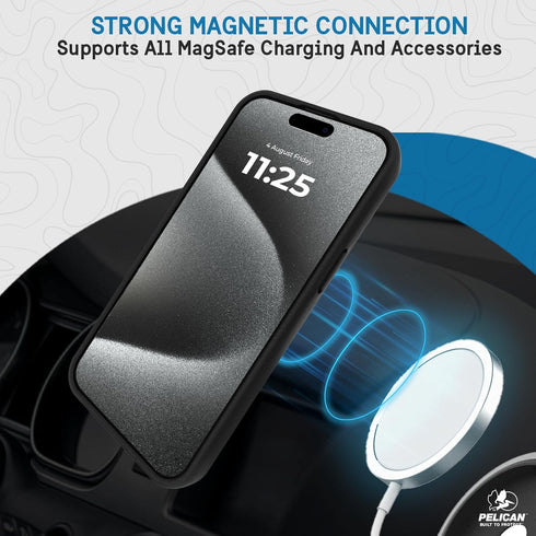 Pelican Protector Series iPhone 15 Pro Case 6.1", Magnetic Phone Case with Anti-Scratch Tech, 16ft MIL-Grade Drop