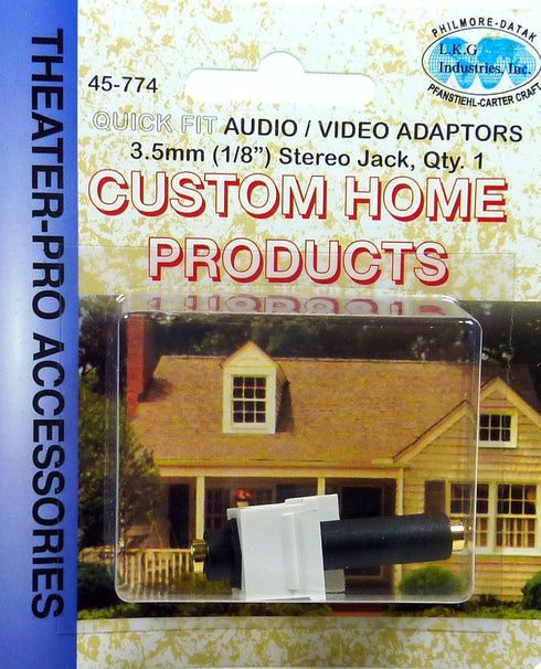 3.5mm Keystone Snap-in Stereo Jack, White Female Modular Coupler for Wall Plate