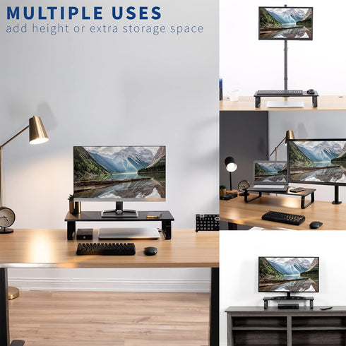 VIVO 24 Inch Desktop Riser Monitor and Laptop Stand, STAND-V000D, Black