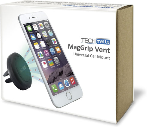 TechMatte Car Mount, MagGrip Air Vent Magnetic Holder for Smartphones, Black