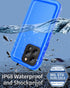SPORTLINK iPhone 13 Pro Max Case - Waterproof, Shockproof, Full Body Dustproof with Built-in Screen Protector, Blue.