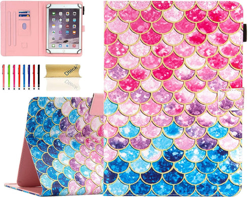 Dteck Universal Case for 8.0-8.4 Inch Display Tablets, Slim Leather Wallet Cover for HD 8/Samsung Galaxy/Lenovo/Huawei