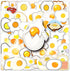 LYLSDSB 50 Pcs Fried Egg Stickers Waterproof Funny Cartoon Food Sticker for Skateboard