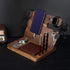 awofer Ebony Wood Phone Docking Station Gifts for Men - Nightstand Organizer with Key Holder, Wallet Stand, Watch