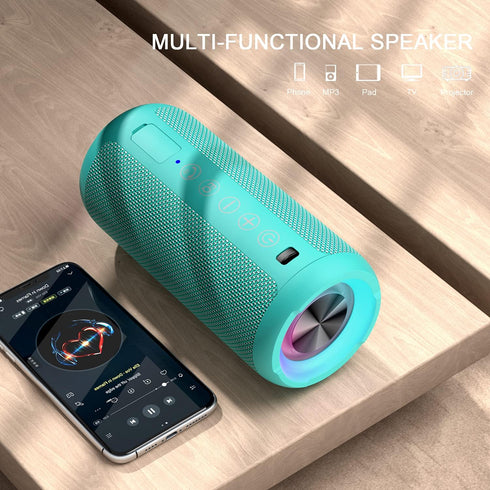 Ortizan Portable Bluetooth Speakers, Waterproof IPX7 Wireless Speaker with 24W Stereo Sound, 30H Playtime, Bluetooth