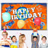 Dart Battle Happy Birthday Backdrop - Party Decorations Photo Background for Kids Boys Birthday Table