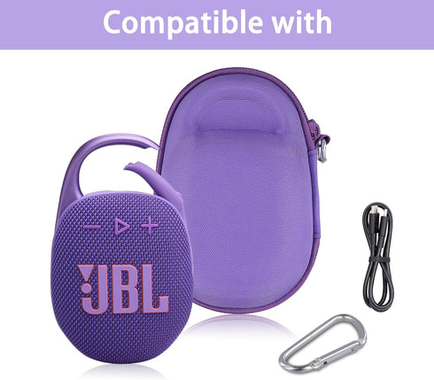 co2CREA Hard Carrying Case for JBL Clip 5, Waterproof Portable Mini Bluetooth Speaker