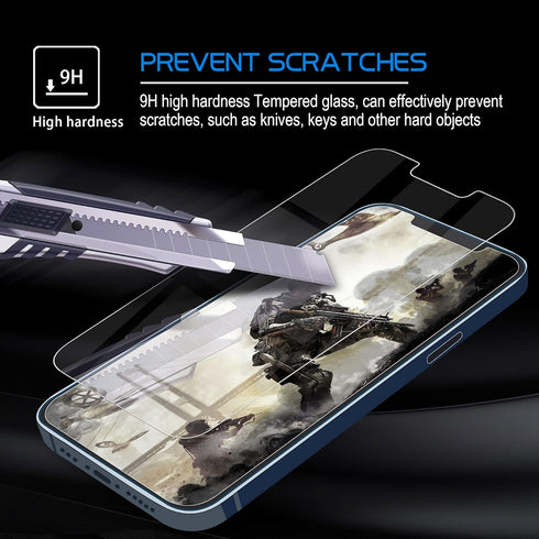Arae HD Tempered Glass Screen Protector for iPhone 13 Pro Max / 14 Plus, 6.7", Anti-Scratch, 3 Pack, Case Compatible.