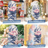 Jnbasdffb 7.2 Blue Pink Botanical Wedding Arch Cover,Stretchy Spandex Arch Backdrop Stand Covers FT,Oil Painting Spring