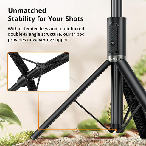 ATUMTEK 55" Selfie Stick Tripod, Extendable Aluminum Phone Tripod with Bluetooth Remote for iPhone, Samsung, Google, LG
