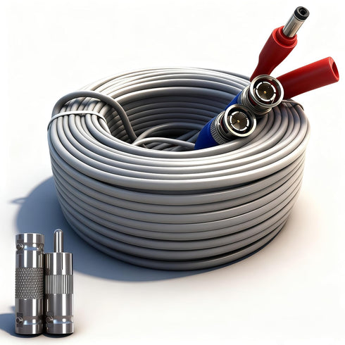 1PCS 100ft/30m Integrated BNC Video Power Cable Extension. Ideal for Security Cameras,