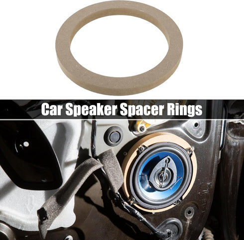 uxcell 8 Pcs Universal 6.5 Inch Speaker Subwoofer Mounting Spacer Rings Solid Wood Beige by uxcell
