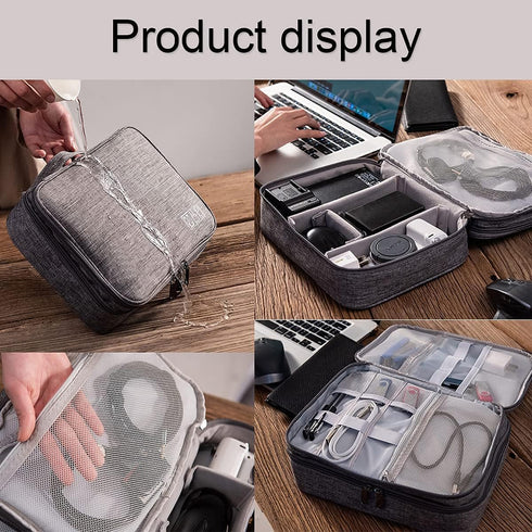 Electronics Organizer, Jelly Comb Waterproof Travel Cable Storage Bag for Charging Cable, Power Bank, iPad