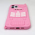 3D Cartoon Retro Love Heart Case for iPhone 12 Pro Max, Soft Silicone Rubber Cover, Pink