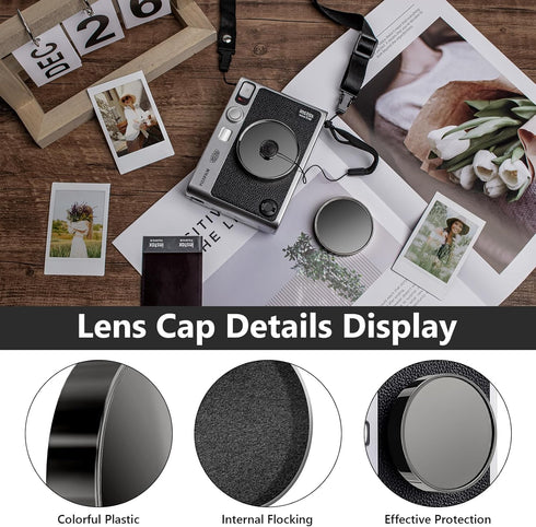 MUZIRI KINOKOO Lens Cap for Fuji Instax Mini EVO Instant Camera, Premium Plastic Cover with Anti-Loss Rope