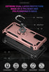 Military Grade Drop Impact Samsung Galaxy A03S Case - 360 Metal Rotating Ring Kickstand Holder Heavy Duty Case