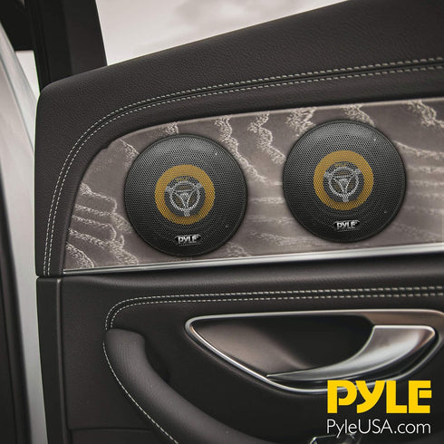 Pyle Car Two Way Speaker System - Pro 6.5 Inch 240 Watt 4 Ohm Mid Tweeter-Audio Sound Speakers for Car Stereo, Yellow
