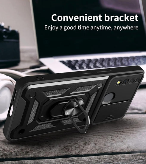 TCL 30 XE 5G Case with Magnetic Kickstand, Military-Grade Armor, Lens Protector & 2-Pack Tempered Glass - Black