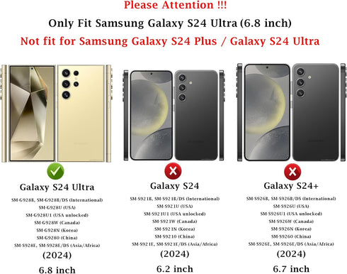 for Samsung Galaxy S24 Ultra Case: Heavy Duty Dual Layer Protective Shockproof Cell Phone Cover with Screen Protector -