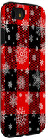 Snowflakes on Red Black Winter Christmas Plaid Buffalo Phone Case for iPhone SE (2020), 7, 8 - Festive Protection!
