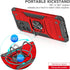 Anqrp Galaxy S20 Ultra Case, Military Grade Protective Phone Cover with Enhanced Metal Ring Kickstand, Red