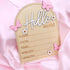 Board,3D Pink Butterfly Hello World Newborns Welcome Wooden Monthly Milestone Cards,Pink Butterfly Newborn Birth