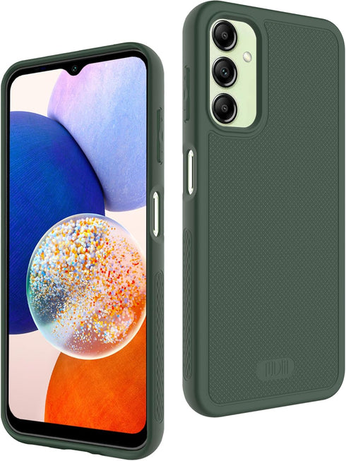 TUDIA Ultra Slim Grip Galaxy A14 5G Bark Phone Case, Pine Green Shockproof Thin Lightweight Soft TPU Cover