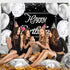 Happy Birthday Backdrop Banner | Black and Silver Photography Background | Large Party Sign Poster for Men and Women