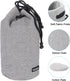 PATIKIL Soft Drawstring Lens Case, 4.7" OD Thick Fleece Cloth Bag for SLR Lens, Water Cups, Grey