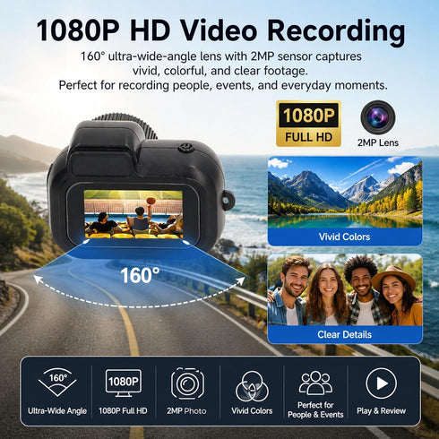 Gugxiom 1080P 2MP 100 Mini Keychain Camera, Mini Thumb Sized Camera Keychain, Micro Video Camera Camcorder, with Mins