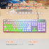 Typewriter Style Keyboard, 104 Keys USB Wired Retro with Metal Panel, Rainbow LED Backlit, Spill Resistant for