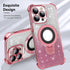 KANGHAR iPhone 15 Pro Max Case, Support for MagSafe, Kickstand Electroplate Edge Shockproof Durable Protection, Pink