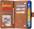 Asuwish Wallet Case for TCL 20 SE 6.82 with Tempered Glass Screen Protector, Flip Cover, Card Holder, Stand, Brown